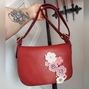 Vintage Coach Red Upcrafed Patricia Bag 9951❤️🌸🌹